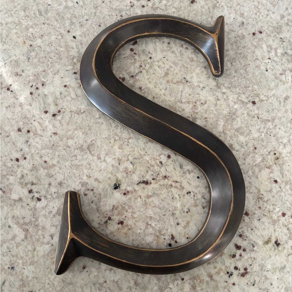 Hobby Lobby Distressed Brown and Bronze Letter S Wall Decor